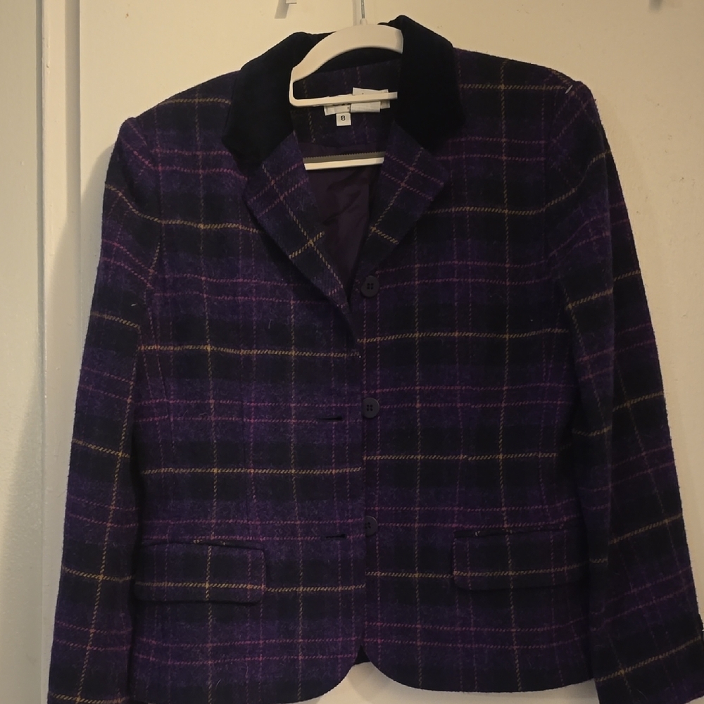 Chaus Purple Plaid Women's Blazer